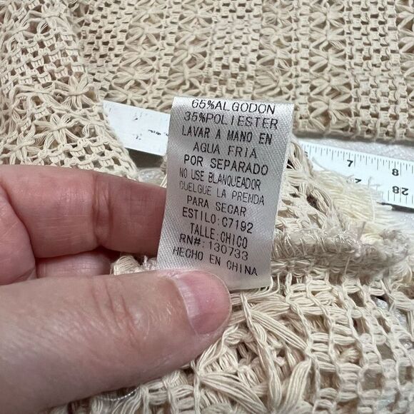 Umgee Cream Loose Knit Fringe‎ Trim Top - Picture 8 of 8